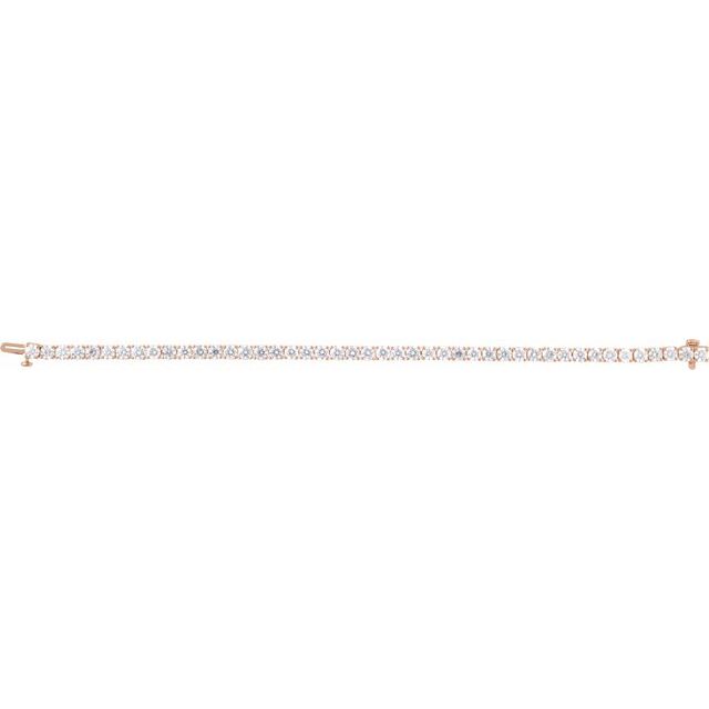 14K Rose 9 CTW Lab-Grown Diamond Line 7" Bracelet