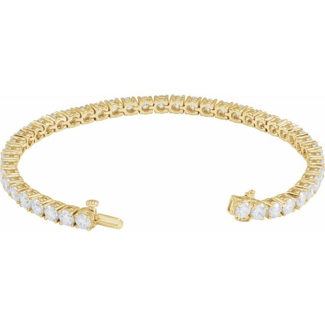 14K Yellow 9 CTW Lab-Grown Diamond Line 7" Bracelet