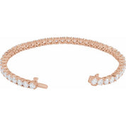 14K Rose 9 CTW Lab-Grown Diamond Line 7" Bracelet