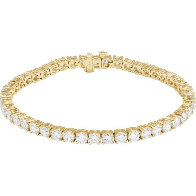 14K Yellow 9 CTW Lab-Grown Diamond Line 7" Bracelet
