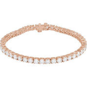 14K Rose 9 CTW Lab-Grown Diamond Line 7" Bracelet