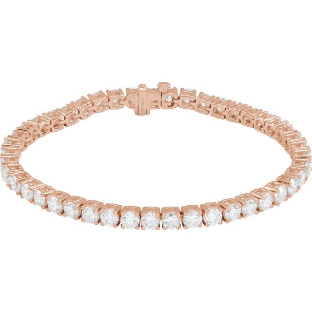 14K Rose 9 CTW Lab-Grown Diamond Line 7" Bracelet