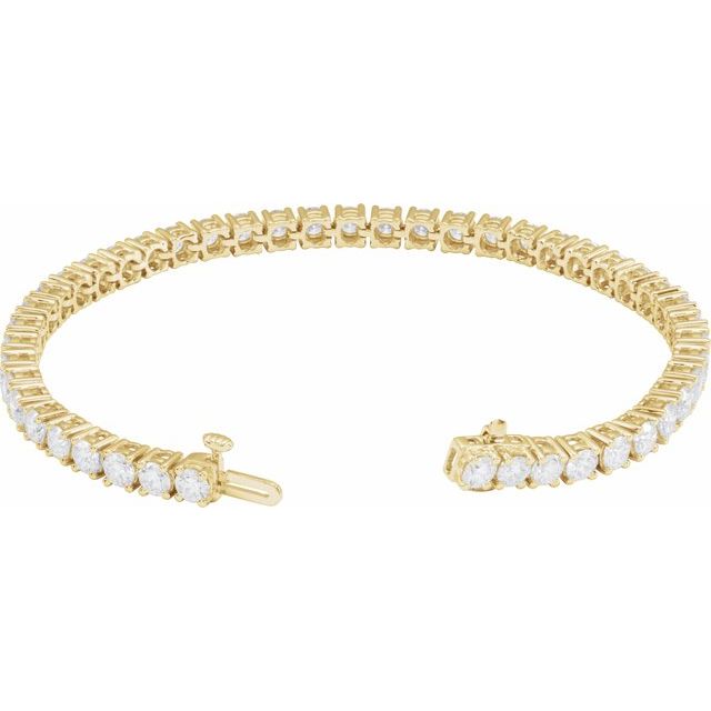 14K Yellow 8 CTW Lab-Grown Diamond Line 7" Bracelet