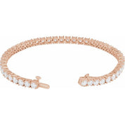 14K Rose 8 CTW Lab-Grown Diamond Line 7" Bracelet