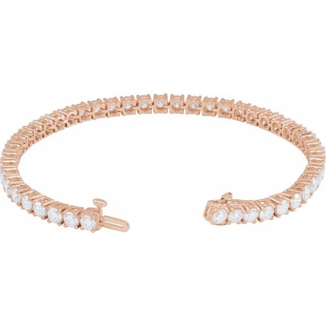 14K Rose 8 CTW Lab-Grown Diamond Line 7" Bracelet