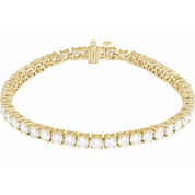 14K Yellow 8 CTW Lab-Grown Diamond Line 7" Bracelet