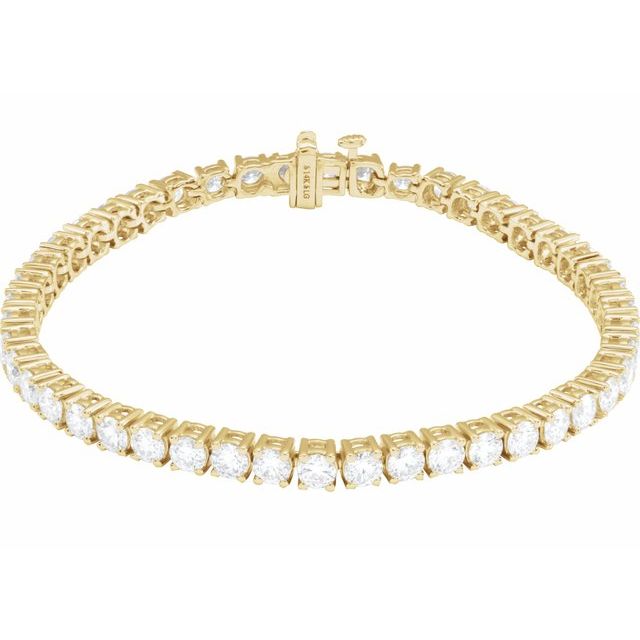 14K Yellow 8 CTW Lab-Grown Diamond Line 7" Bracelet