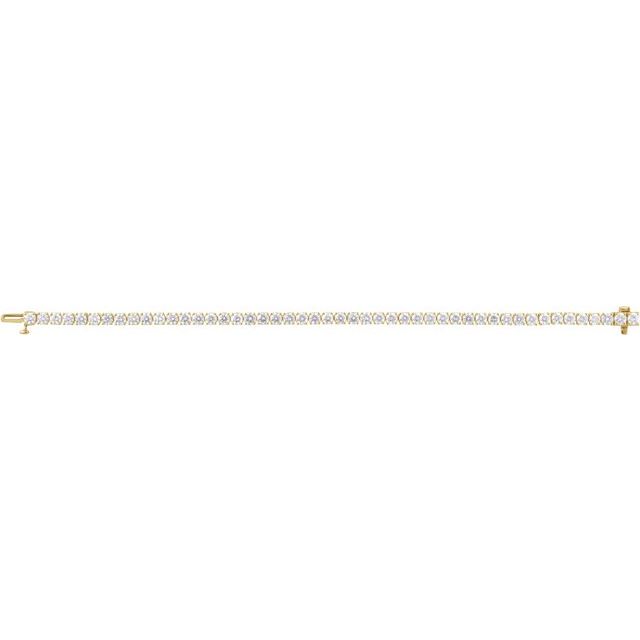 14K Yellow 7 CTW Lab-Grown Diamond Line 7" Bracelet