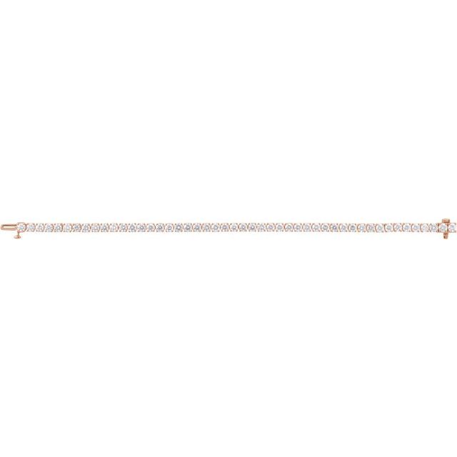 14K Rose 7 CTW Lab-Grown Diamond Line 7" Bracelet