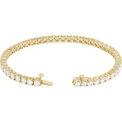 14K Yellow 7 CTW Lab-Grown Diamond Line 7" Bracelet