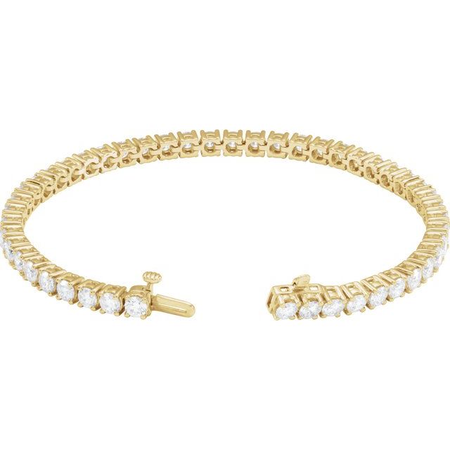 14K Yellow 7 CTW Lab-Grown Diamond Line 7" Bracelet