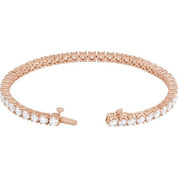14K Rose 7 CTW Lab-Grown Diamond Line 7" Bracelet