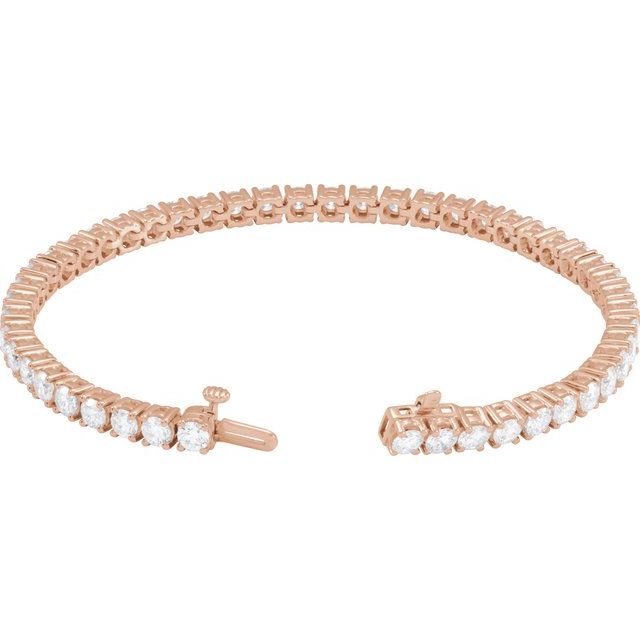 14K Rose 7 CTW Lab-Grown Diamond Line 7" Bracelet
