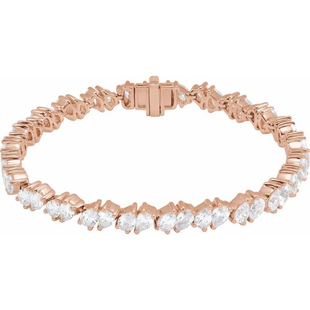 14K Rose Lab-Grown Diamond Line Bracelet - 9 1/2 CTW - 7"