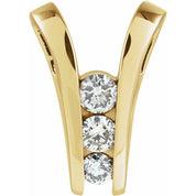 14K Yellow 3/4 CTW Natural Diamond Three-Stone Pendant