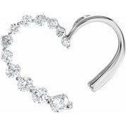 14K White 7/8 CTW Natural Diamond Journey Heart Pendant