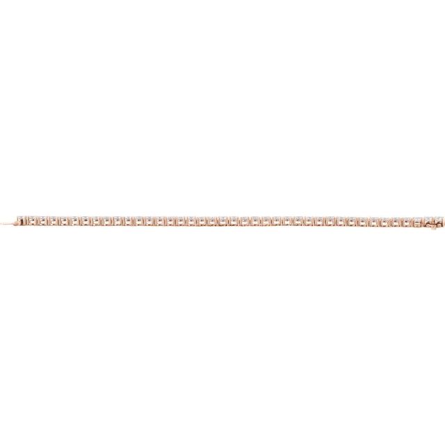 14K Rose 10 CTW Lab-Grown Diamond Line 7" Bracelet