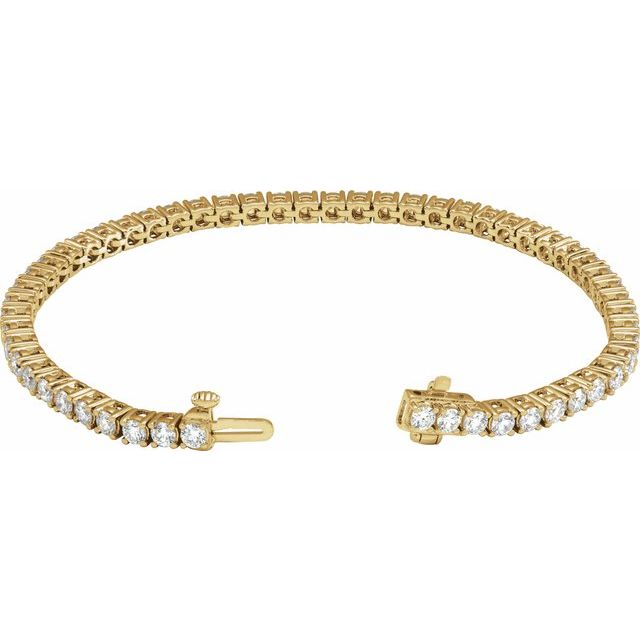 14K Yellow 5 CTW Lab-Grown Diamond Line 7" Bracelet