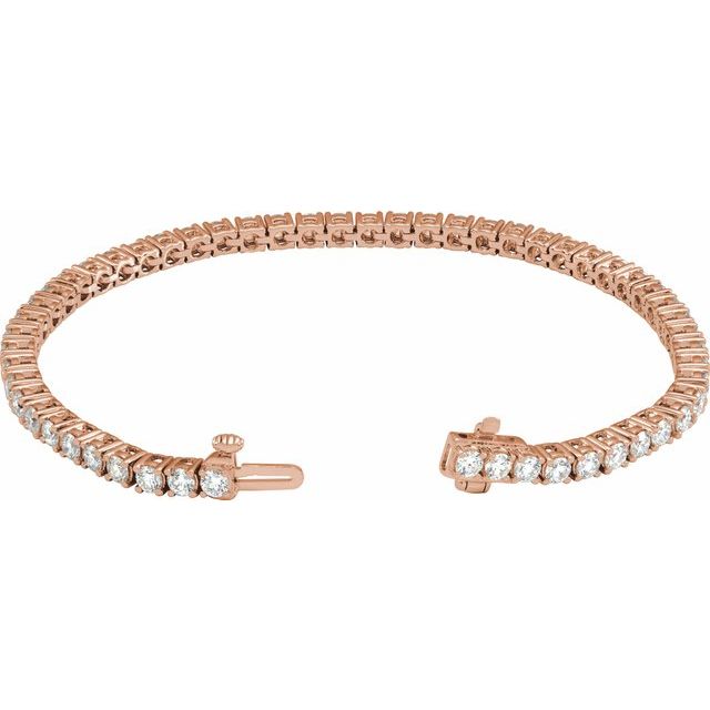 14K Rose 5 CTW Lab-Grown Diamond Line 7" Bracelet