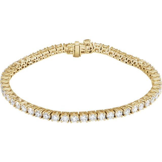 14K Yellow 5 CTW Lab-Grown Diamond Line 7" Bracelet