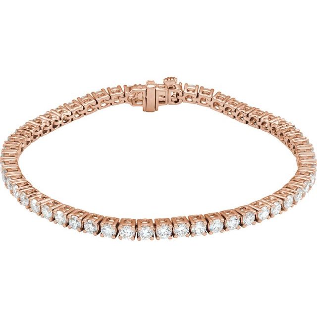 14K Rose 5 CTW Lab-Grown Diamond Line 7" Bracelet