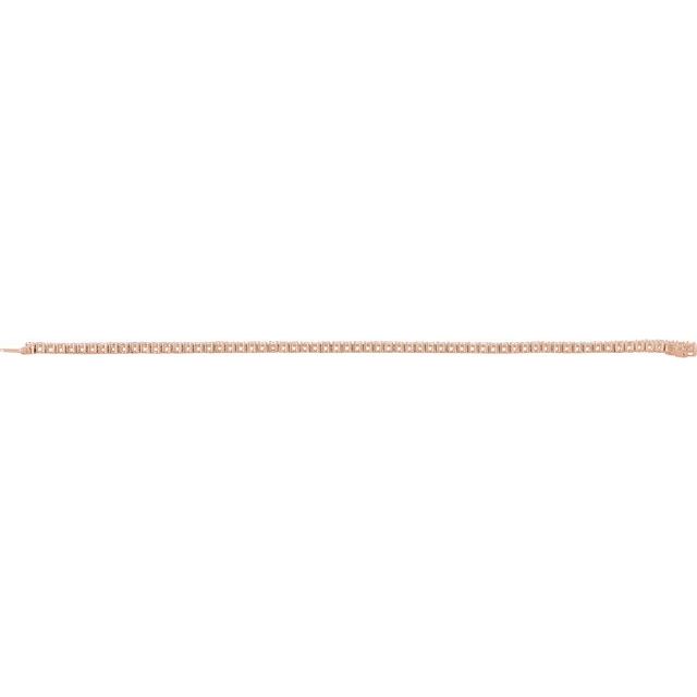 14K Rose 4 CTW Lab-Grown Diamond Line 7" Bracelet