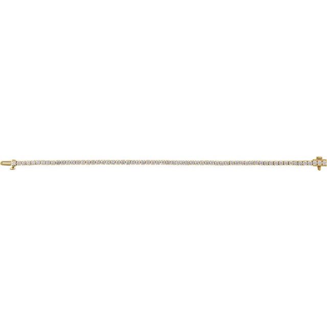 14K Yellow 4 CTW Lab-Grown Diamond Line 7" Bracelet