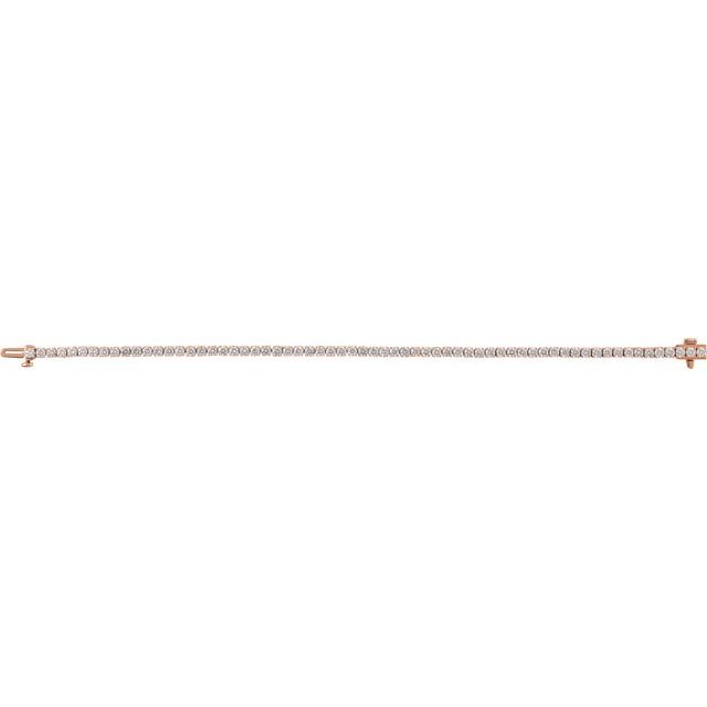 14K Rose 4 CTW Lab-Grown Diamond Line 7" Bracelet