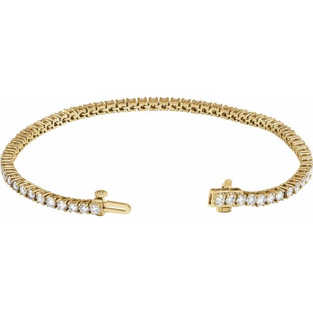 14K Yellow 4 CTW Lab-Grown Diamond Line 7" Bracelet