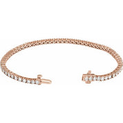 14K Rose 4 CTW Lab-Grown Diamond Line 7" Bracelet