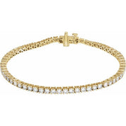 14K Yellow 4 CTW Lab-Grown Diamond Line 7" Bracelet