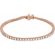 14K Rose 4 CTW Lab-Grown Diamond Line 7" Bracelet