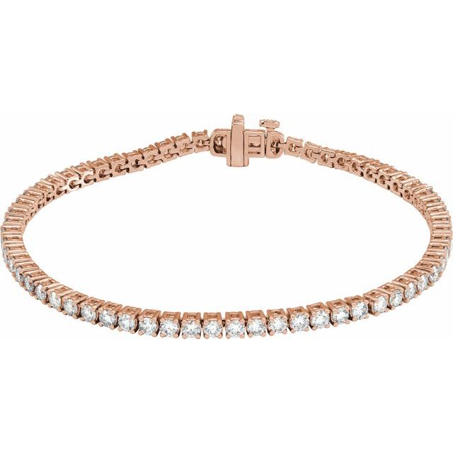 14K Rose 4 CTW Lab-Grown Diamond Line 7" Bracelet
