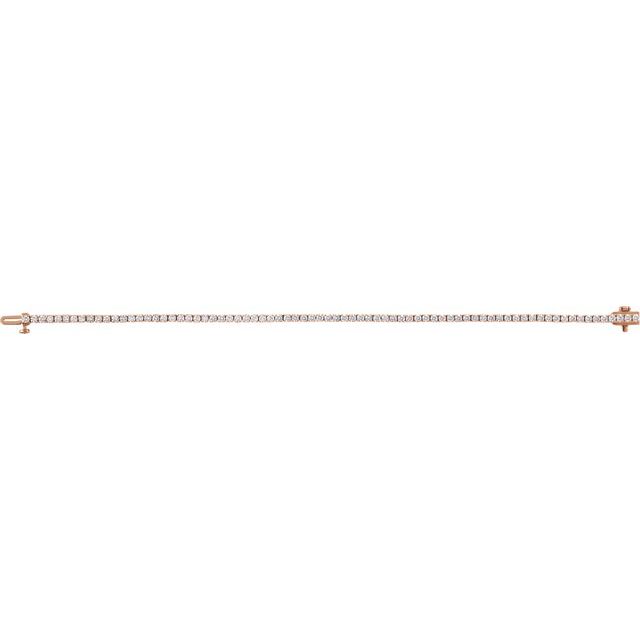 14K Rose 3 CTW Lab-Grown Diamond Line 7" Bracelet