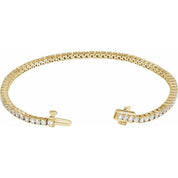 14K Yellow 3 CTW Lab-Grown Diamond Line 7" Bracelet