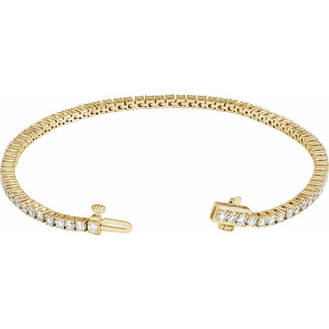 14K Yellow 3 CTW Lab-Grown Diamond Line 7" Bracelet