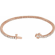 14K Rose 3 CTW Lab-Grown Diamond Line 7" Bracelet