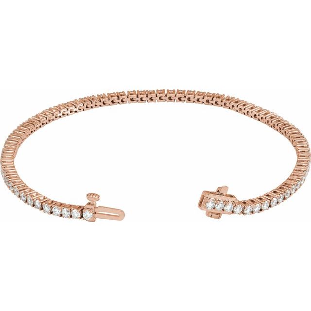 14K Rose 3 CTW Lab-Grown Diamond Line 7" Bracelet