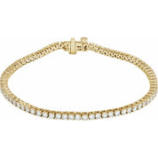 14K Yellow 3 CTW Lab-Grown Diamond Line 7" Bracelet