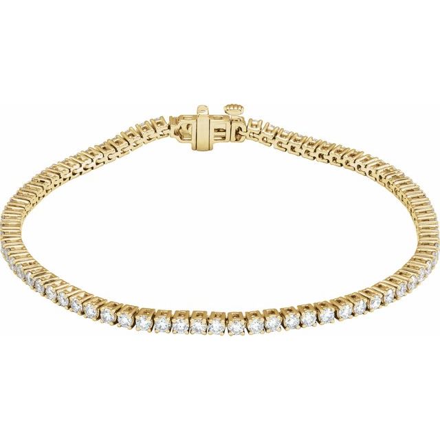 14K Yellow 3 CTW Lab-Grown Diamond Line 7" Bracelet