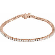 14K Rose 3 CTW Lab-Grown Diamond Line 7" Bracelet