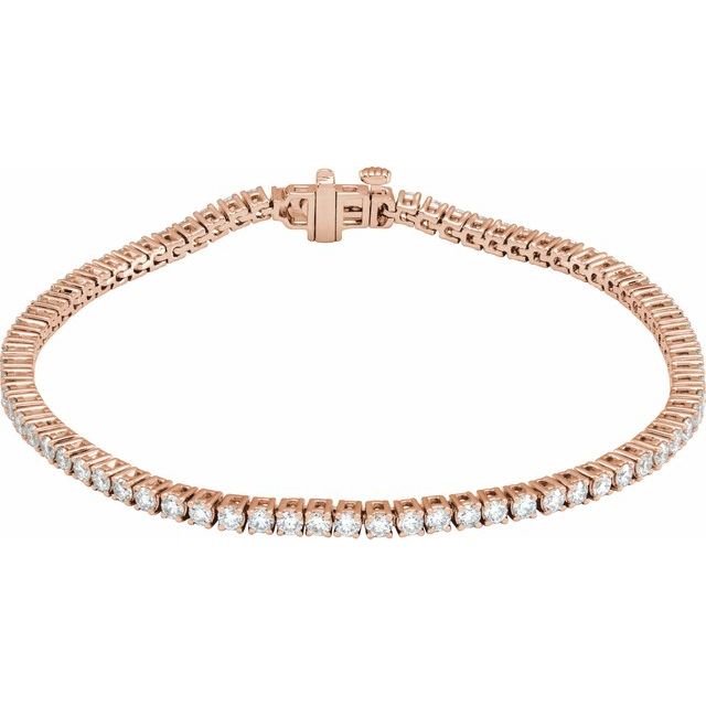 14K Rose 3 CTW Lab-Grown Diamond Line 7" Bracelet