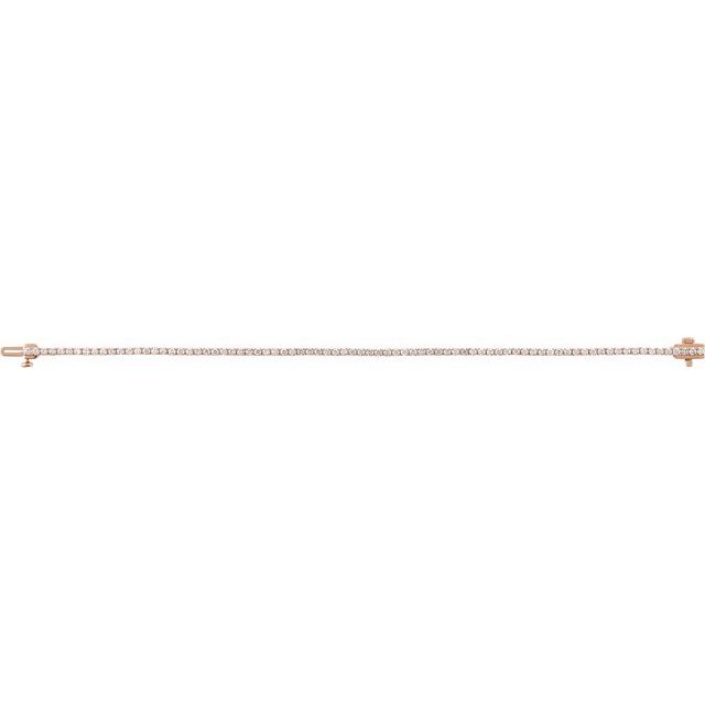 14K Rose 2 CTW Lab-Grown Diamond Line 7" Bracelet