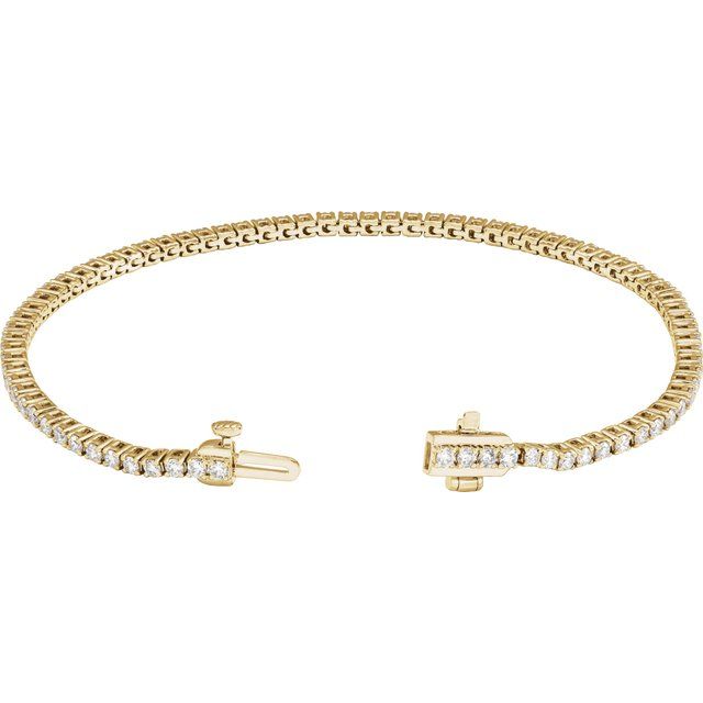 14K Yellow 2 CTW Lab-Grown Diamond Line 7" Bracelet