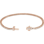 14K Rose 2 CTW Lab-Grown Diamond Line 7" Bracelet