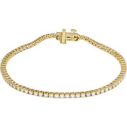 14K Yellow 2 CTW Lab-Grown Diamond Line 7" Bracelet