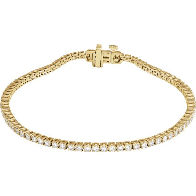 14K Yellow 2 CTW Lab-Grown Diamond Line 7" Bracelet