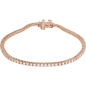 14K Rose 2 CTW Lab-Grown Diamond Line 7" Bracelet