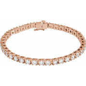 14K Rose 6 CTW Lab-Grown Diamond Link 7 1/4" Bracelet