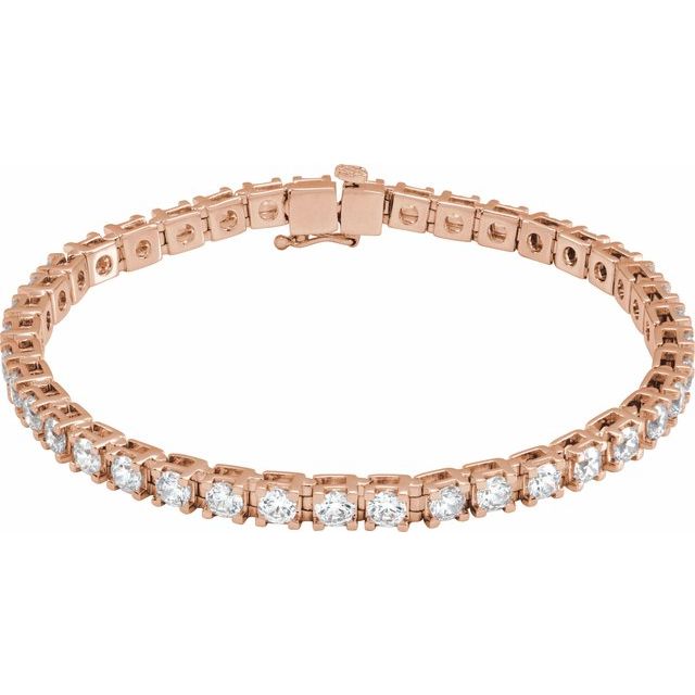 14K Rose 6 CTW Lab-Grown Diamond Link 7 1/4" Bracelet